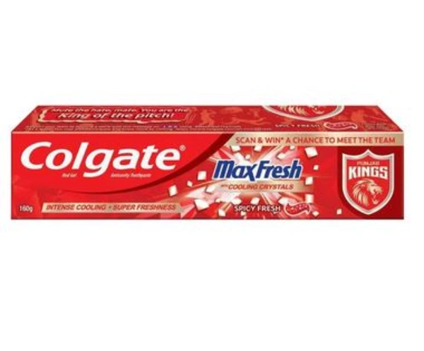 Colgate MaxFresh Red Spicy Fresh Gel Toothpaste - Punjab Kings Special Edition Pack - 160 gm